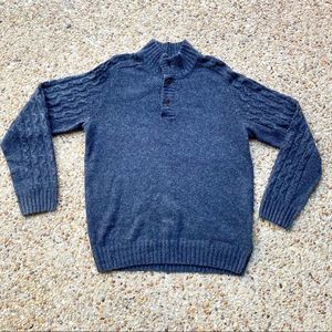 Timberland Men’s Gray Wool Blend  Cable Knit Sweater Size  L